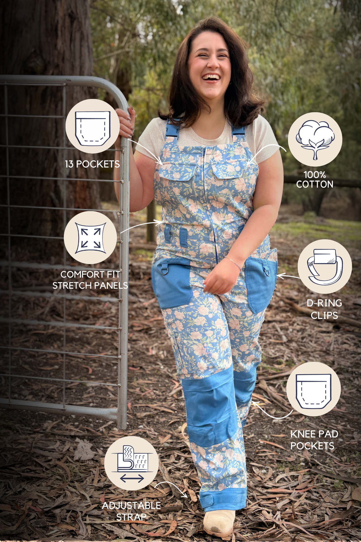 Peony Mist Dungarees