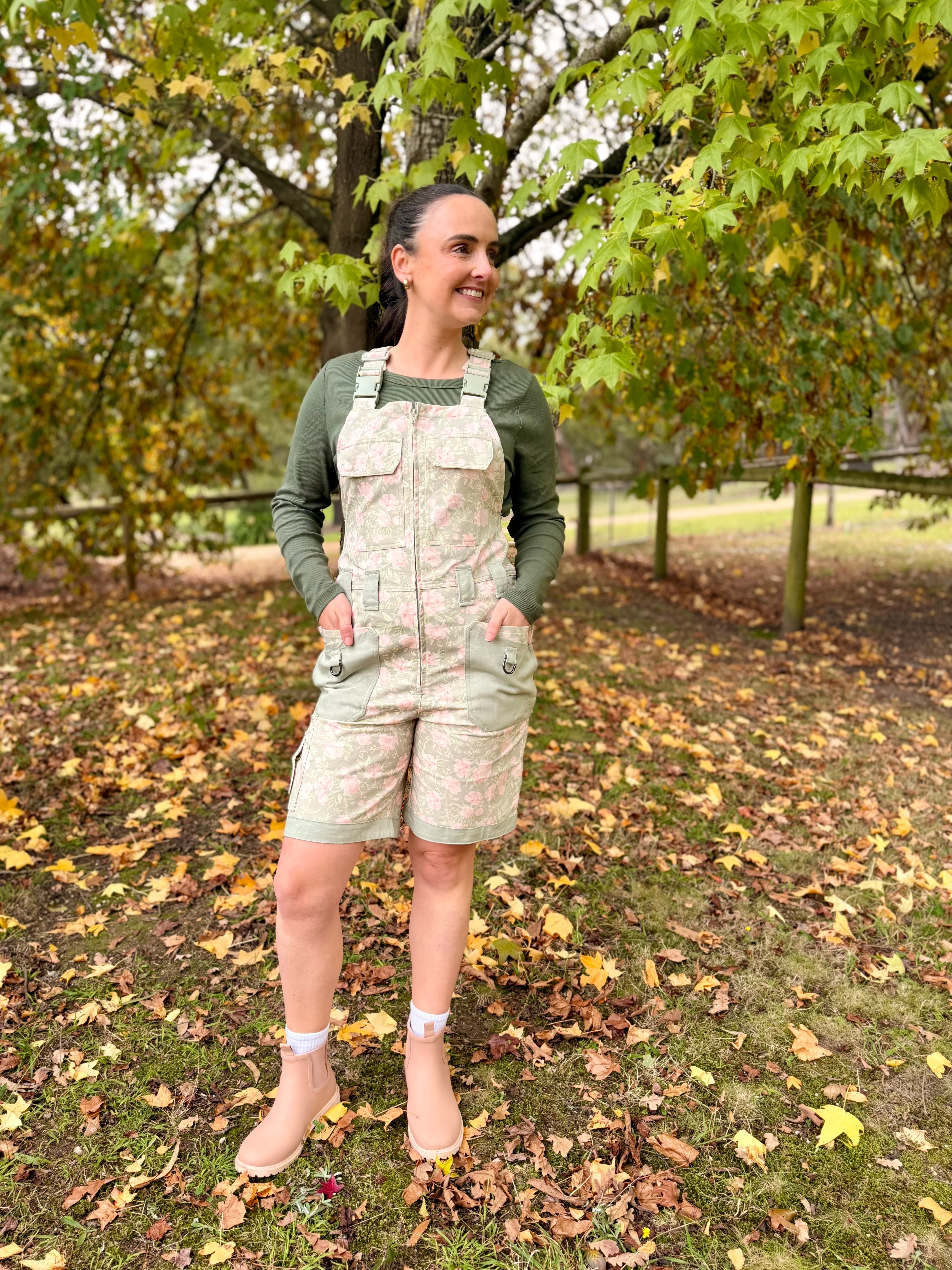Peony Meadow Shortalls