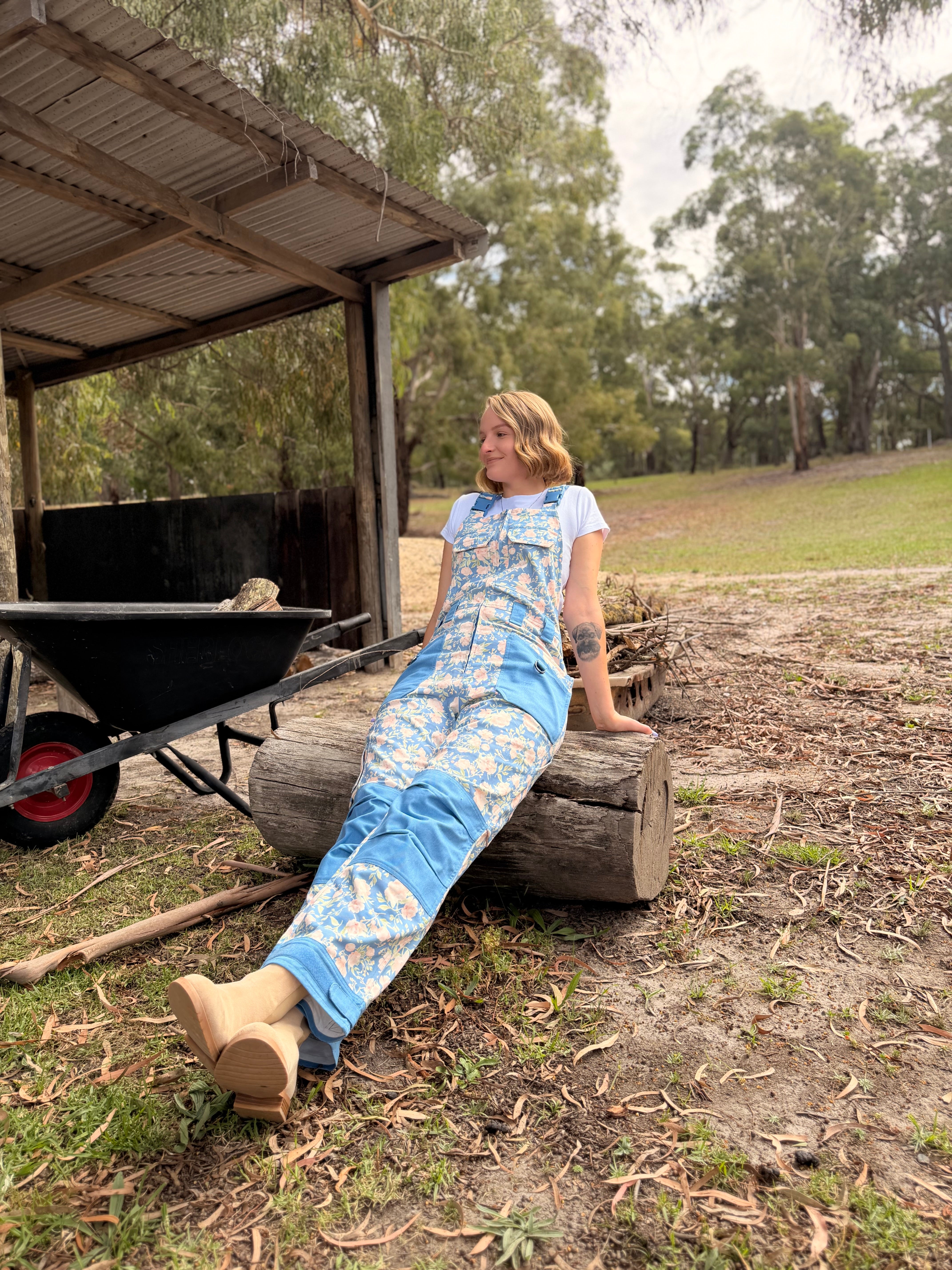 Peony Mist Dungarees