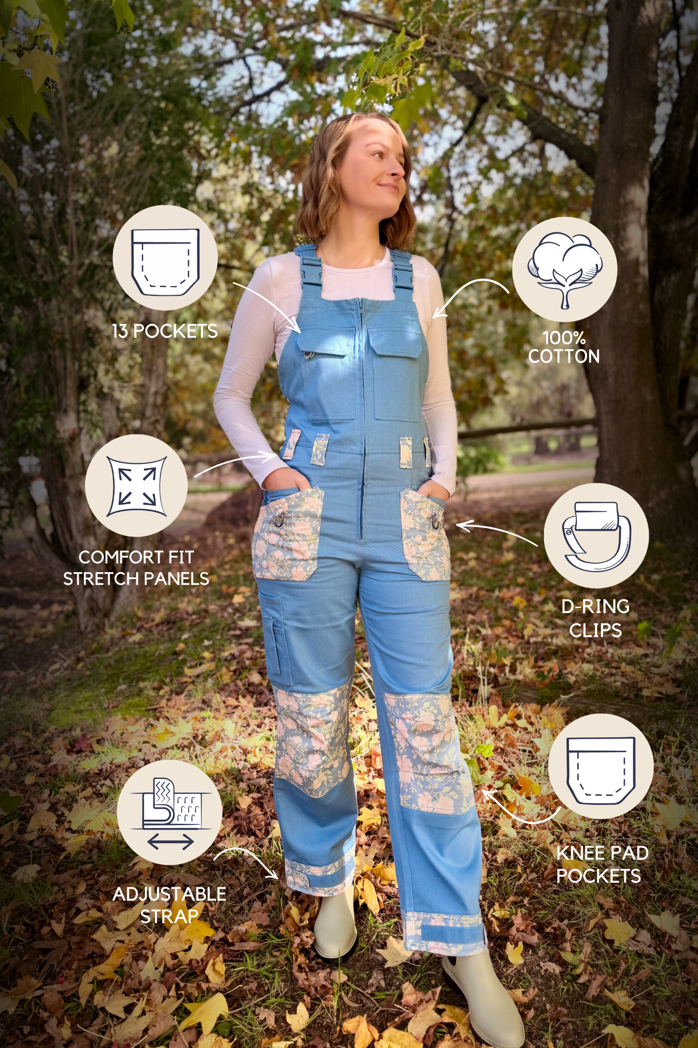 Peony Drop Overalls