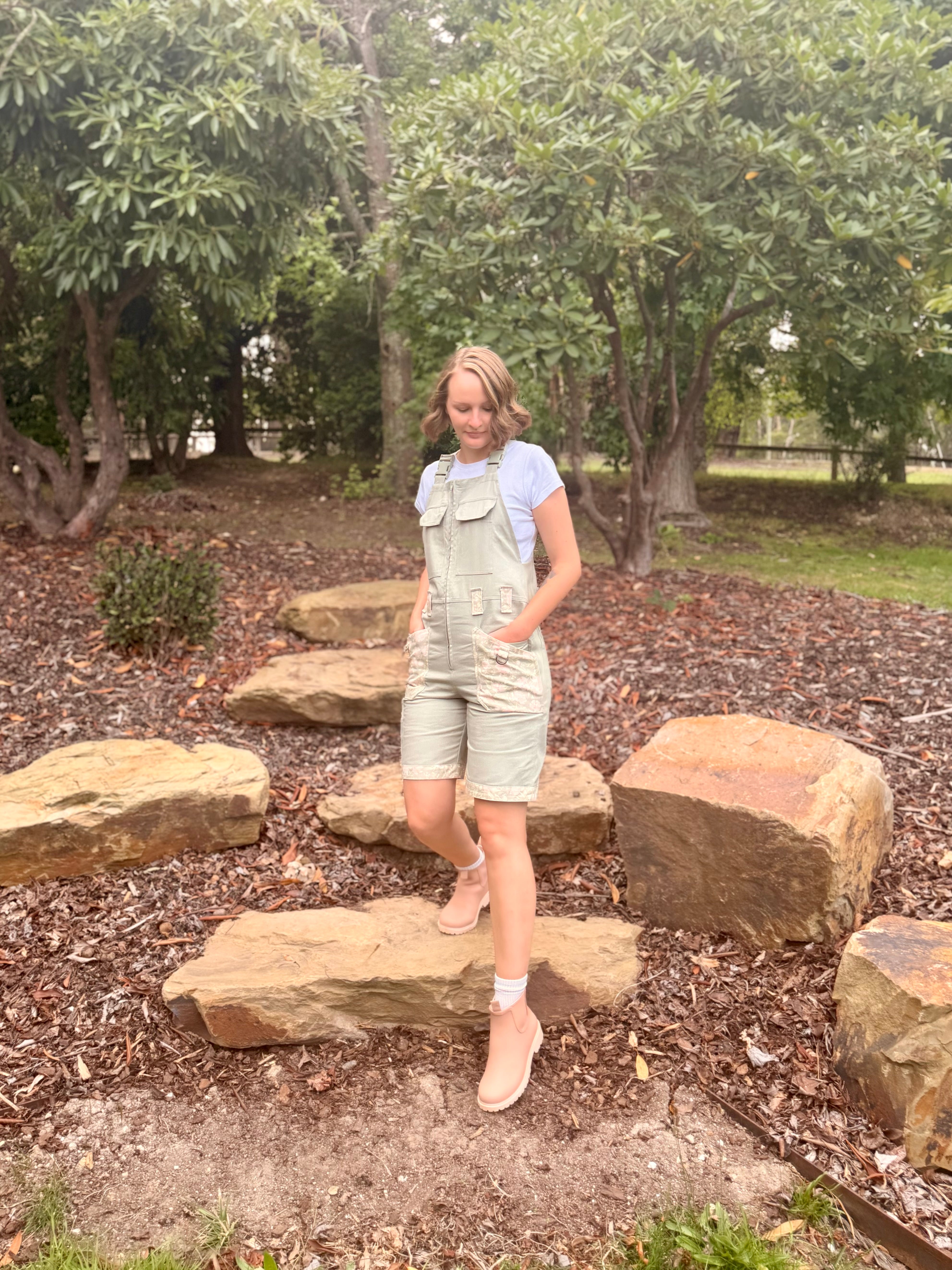 Peony Patch Shortalls